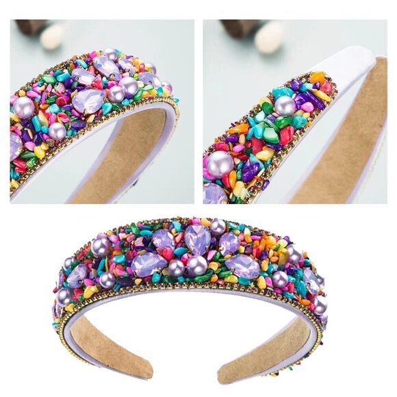 Ladies Green Rhinestone Headband Jewelry Party Accessories One Size main image 5